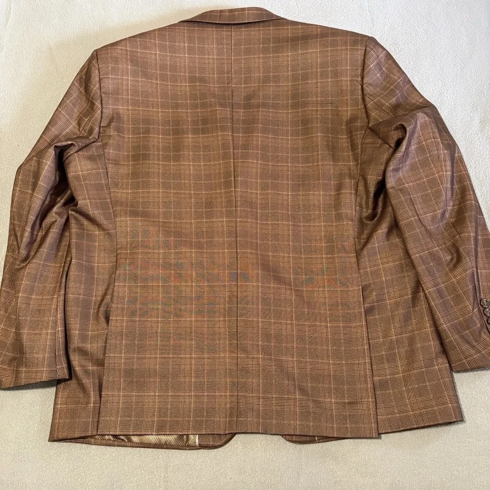 Vinci Philosophy Sports Coat 48R Chocolate Glen‎ Check Performance Blazer Jacket